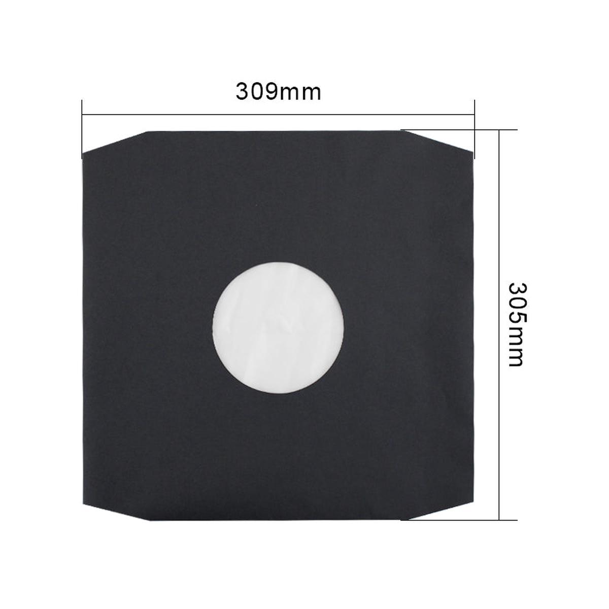 Cut Corner Black Paper & Poly-Lined 12" Record Inner Sleeves - 80gsm
