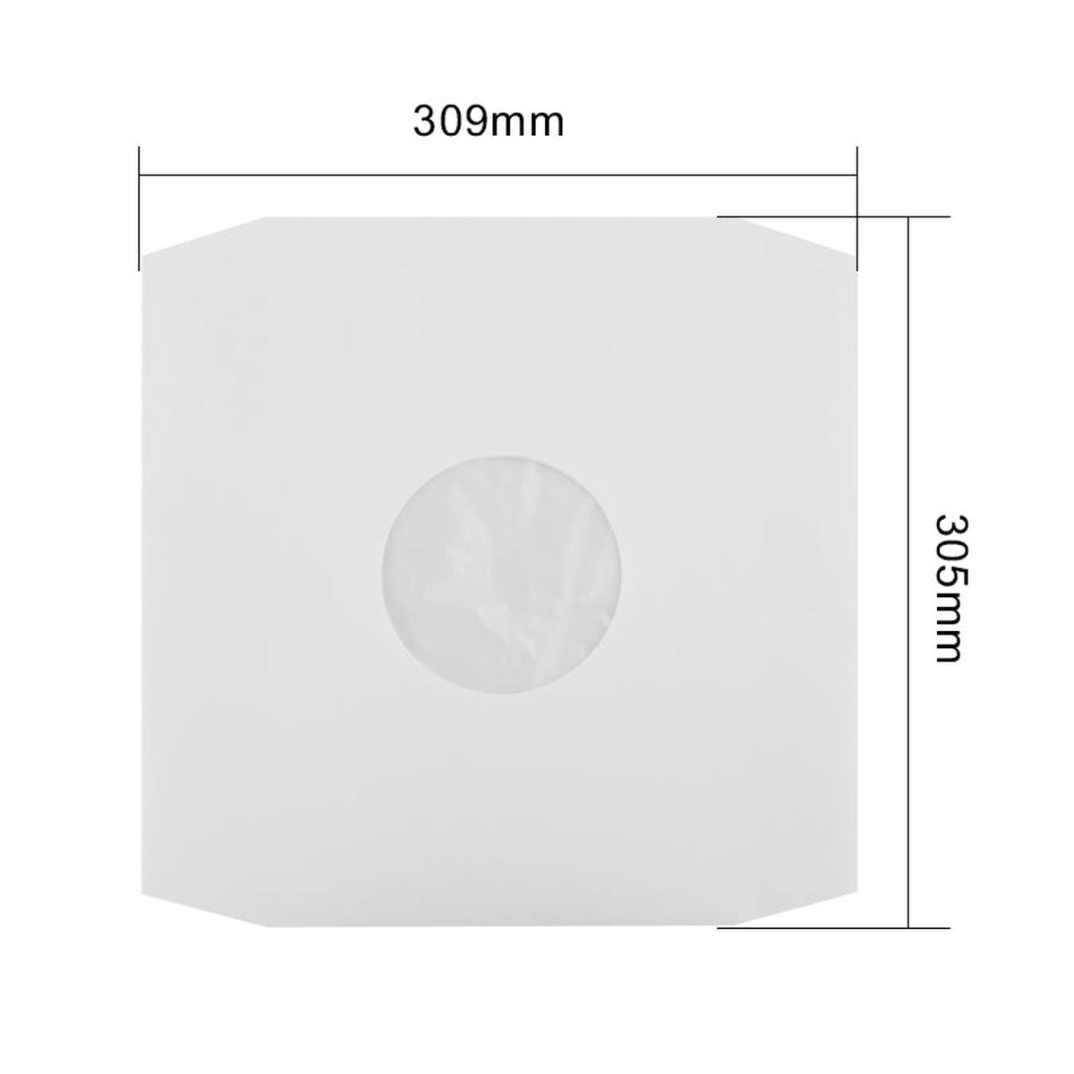 Cut Corner White Paper & Poly-Lined 12" Record Inner Sleeves - 90gsm