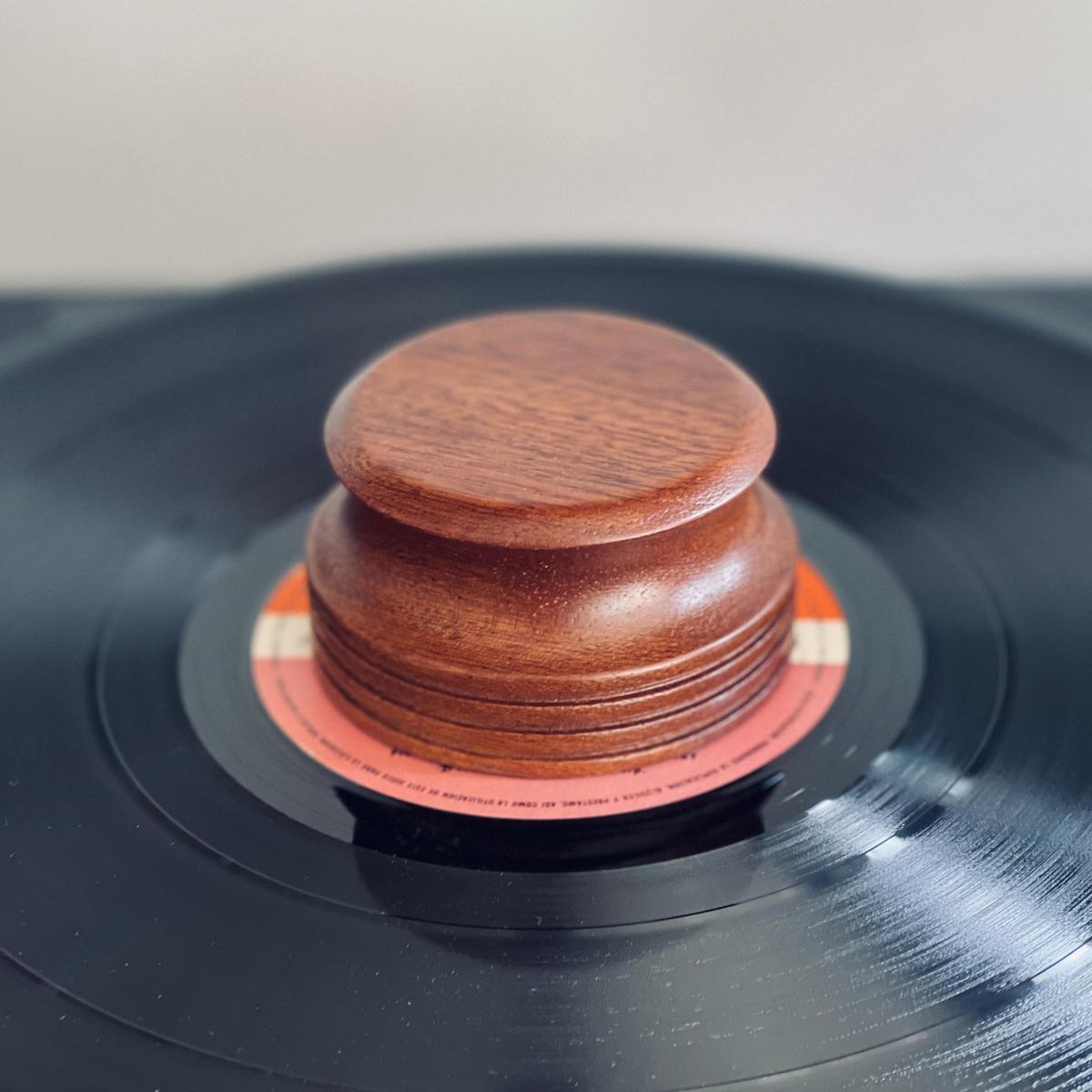 Wooden Record Weight Stabiliser  300g Sapele Turntable Record Weight