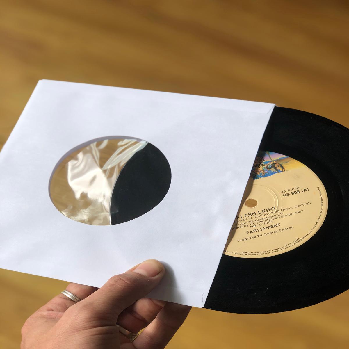7" Paper & Poly-Lined Record Inner Sleeves - White