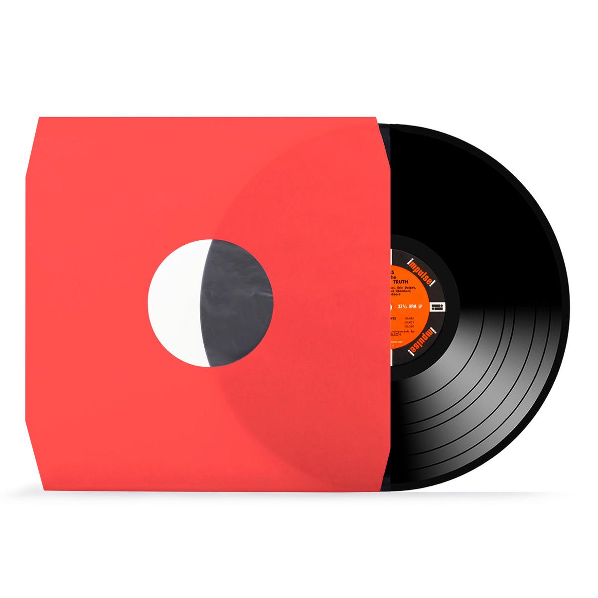 Cut Corner Red Paper & Poly-Lined 12" Record Inner Sleeves - 80gsm