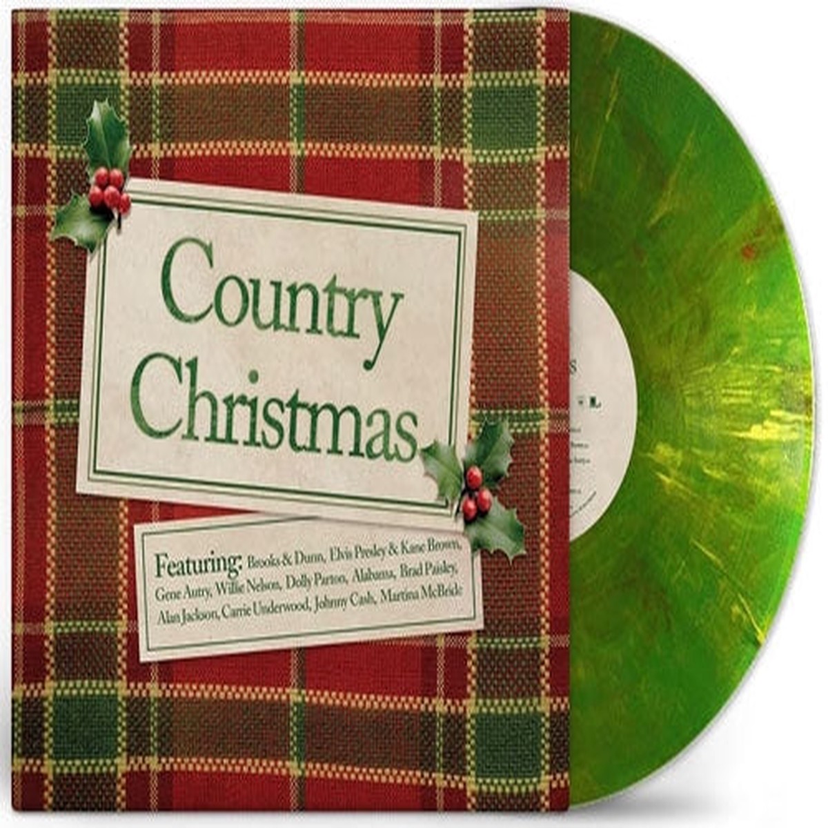 New Arrival Various Artists - Country Christmas - Import Christmas Tree Color Vinyl LP Record Limited Edition