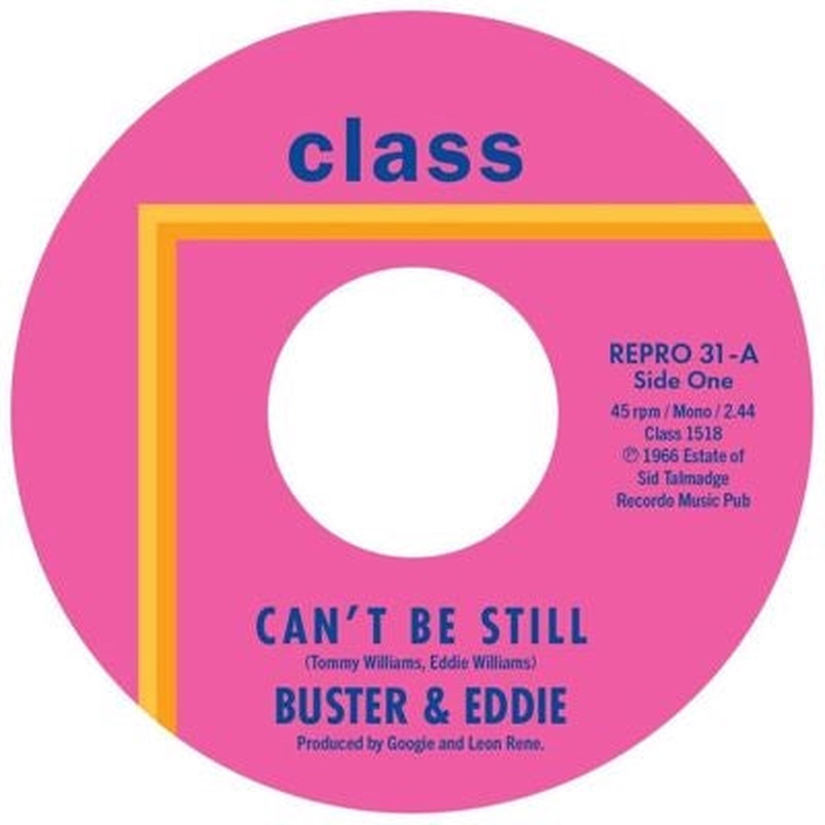 Buster & Eddie - Can't Be Still / There I Was - Import 7-inch single Recurd
