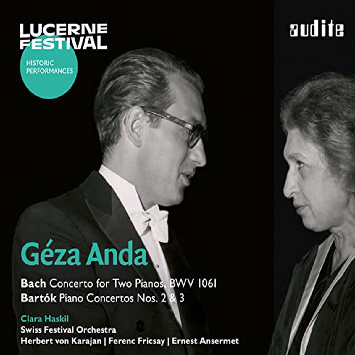 Bartok (1881-1945) - Bartok Piano Concertos Nos.2, 3, Bach Concerto for 2 Pianos : Geza Anda, Haskil(P)Karajan / Fricsay / Ansermet / Lucerne Festival Orchestra - Import Digipak CD