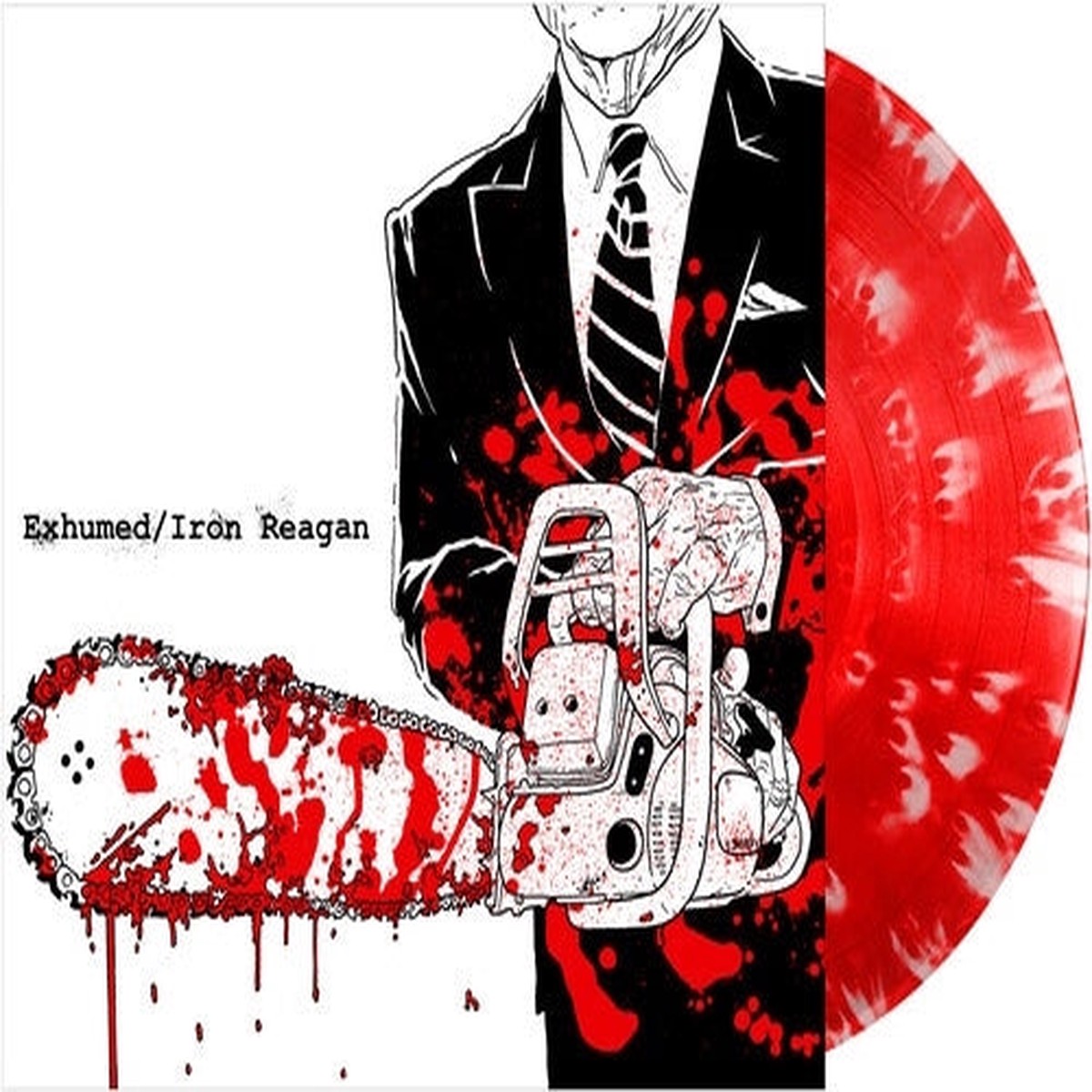 Exhumed Iron Reagan - Exhumed / Iron Reagan - Import Red & White Splatter Vinyl LP Recurd