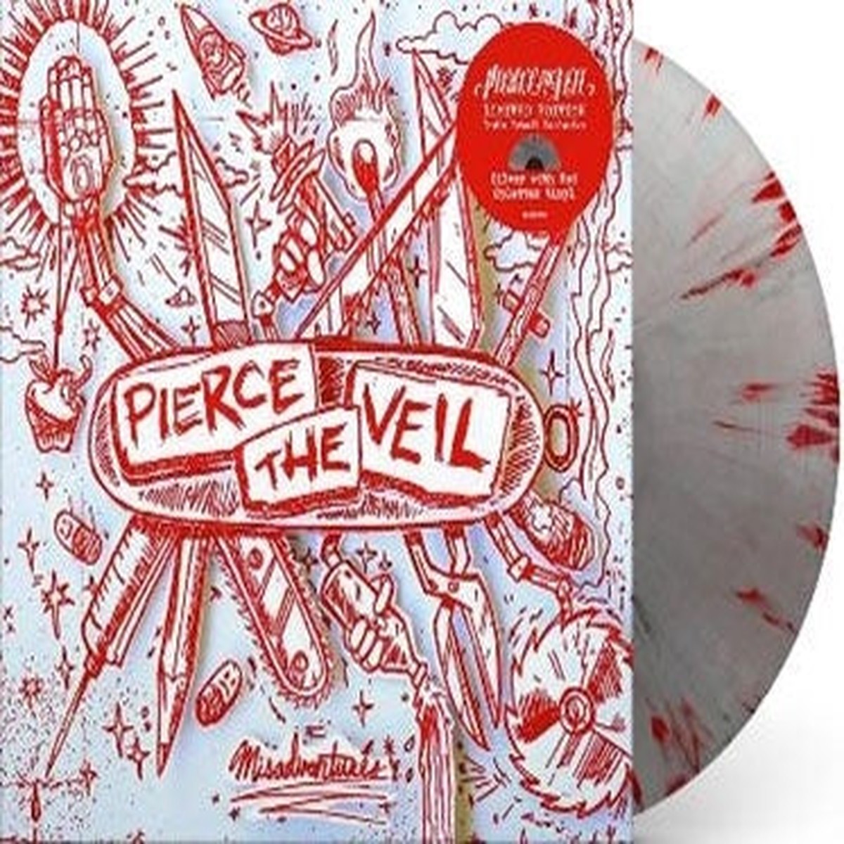 Pierce The Veil - Misadventures (10th Anniversary)(Exclusive) - Import Silver with Red Splatter Vinyl LP Record Limited Edition