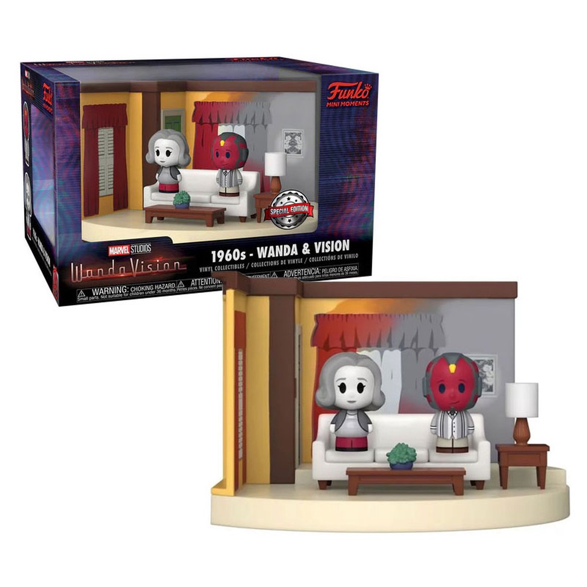 Funko Mini Moments: Marvel Studios WandaVision - 1960s - Wanda & Vision (Living Room) (Special Edition) Vinyl Collectibles