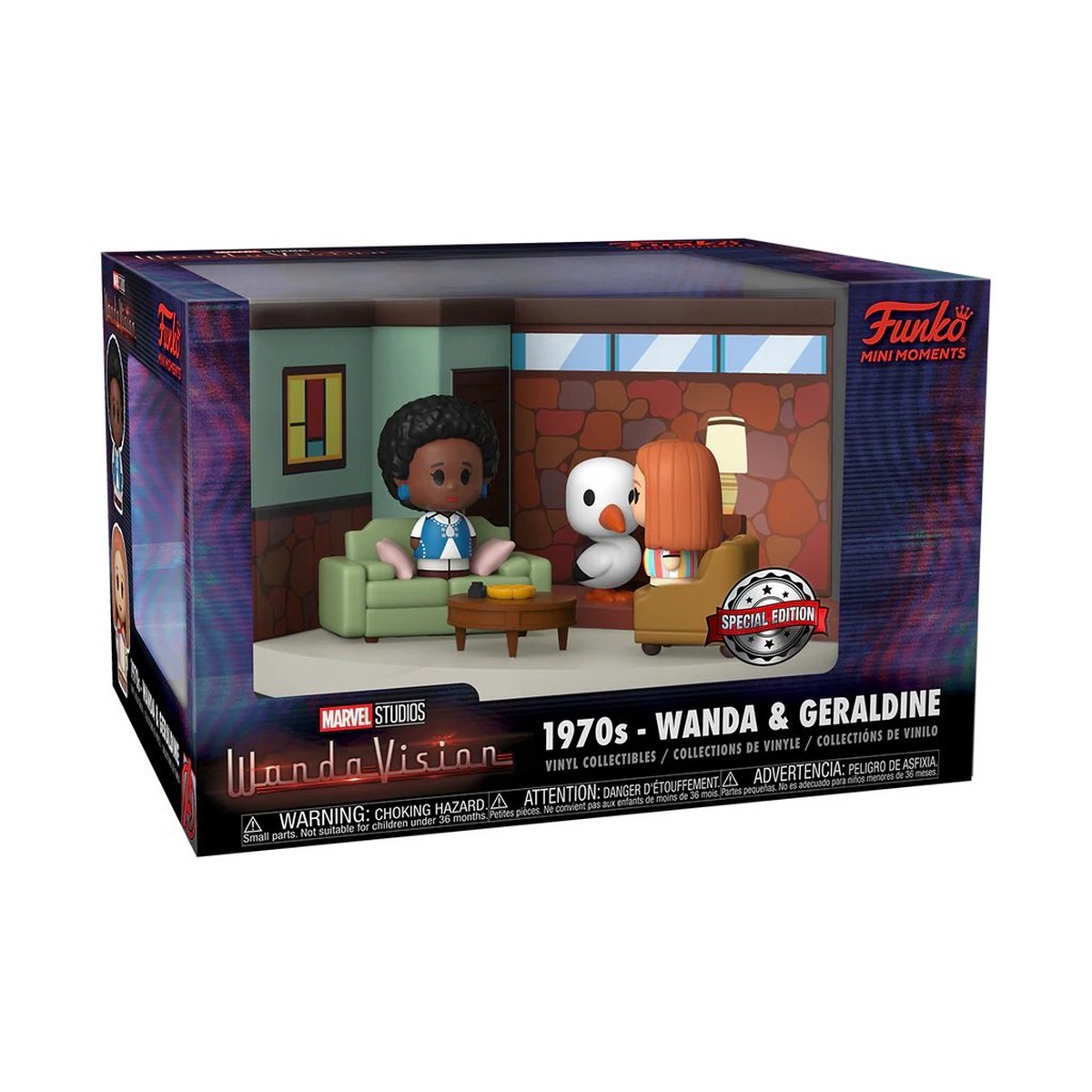 Funko Mini Moments: Marvel Studios WandaVision - 1970s - Wanda & Geraldine (Living Room) (Special Edition) Vinyl Collectibles