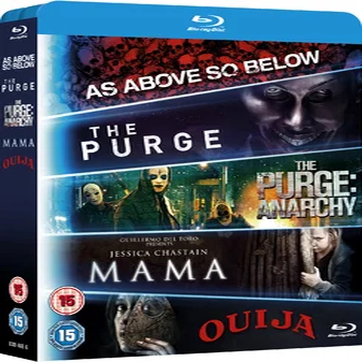 AS ABOVE SO BELOW / THE PURGE / THE PURGE ANARCHY / MAMA / OUIJA (5-FILMS) (BLU-RAY)