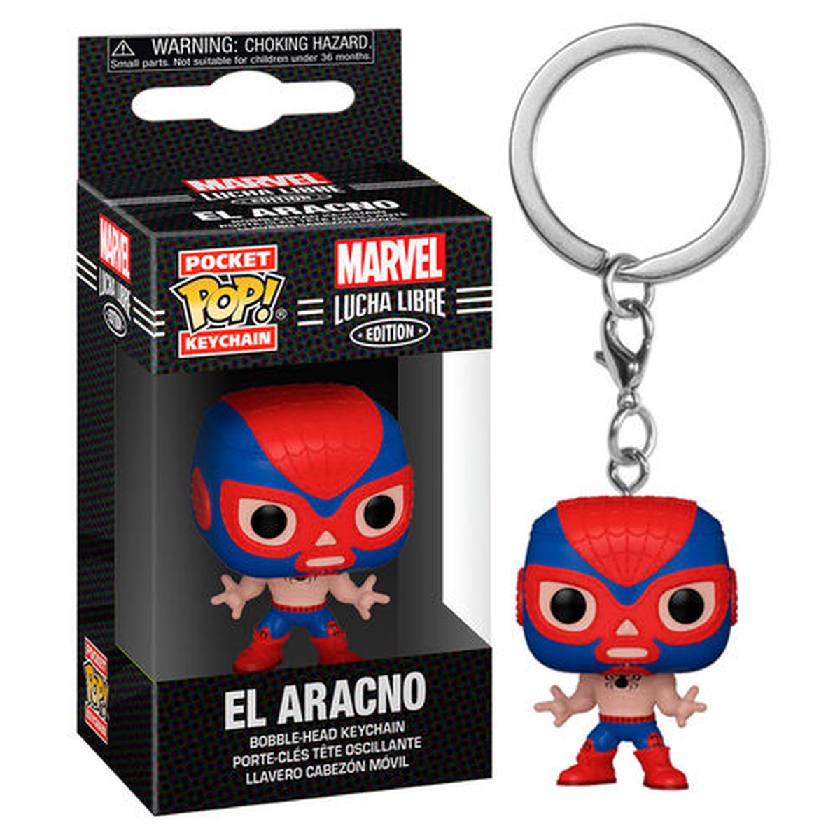FUNKO POCKET POP! MARVEL LUCHA LIBRE EDITION - EL ARACNO BOBBLE-HEAD VINYL FIGURE KEYCHAIN