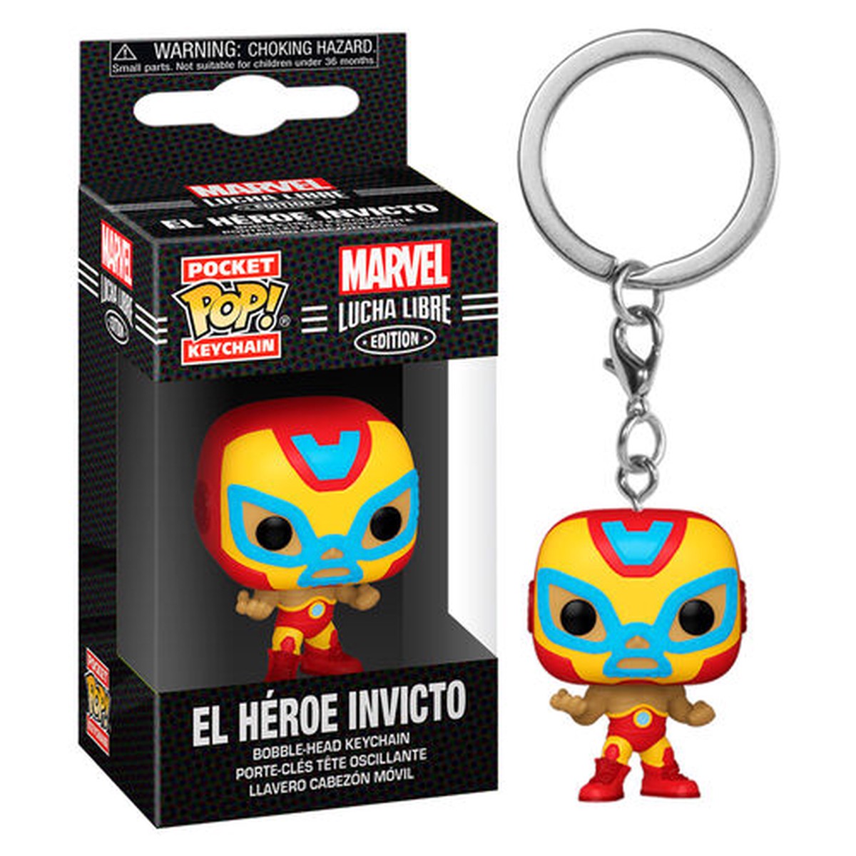 FUNKO POCKET POP! MARVEL LUCHA LIBRE EDITION - EL HEROE INVICTO BOBBLE-HEAD VINYL FIGURE KEYCHAIN